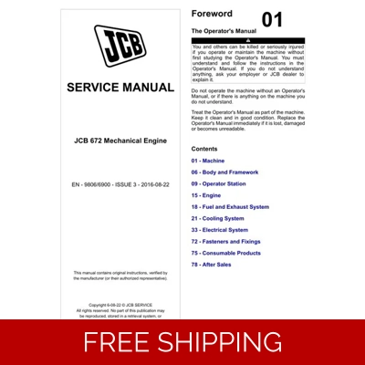 JCB 672 MECHANICAL ENGINE SERVICE REPAIR MANUAL JCB 672 MECHANICAL ENGINE SERVICE REPAIR MANUAL
